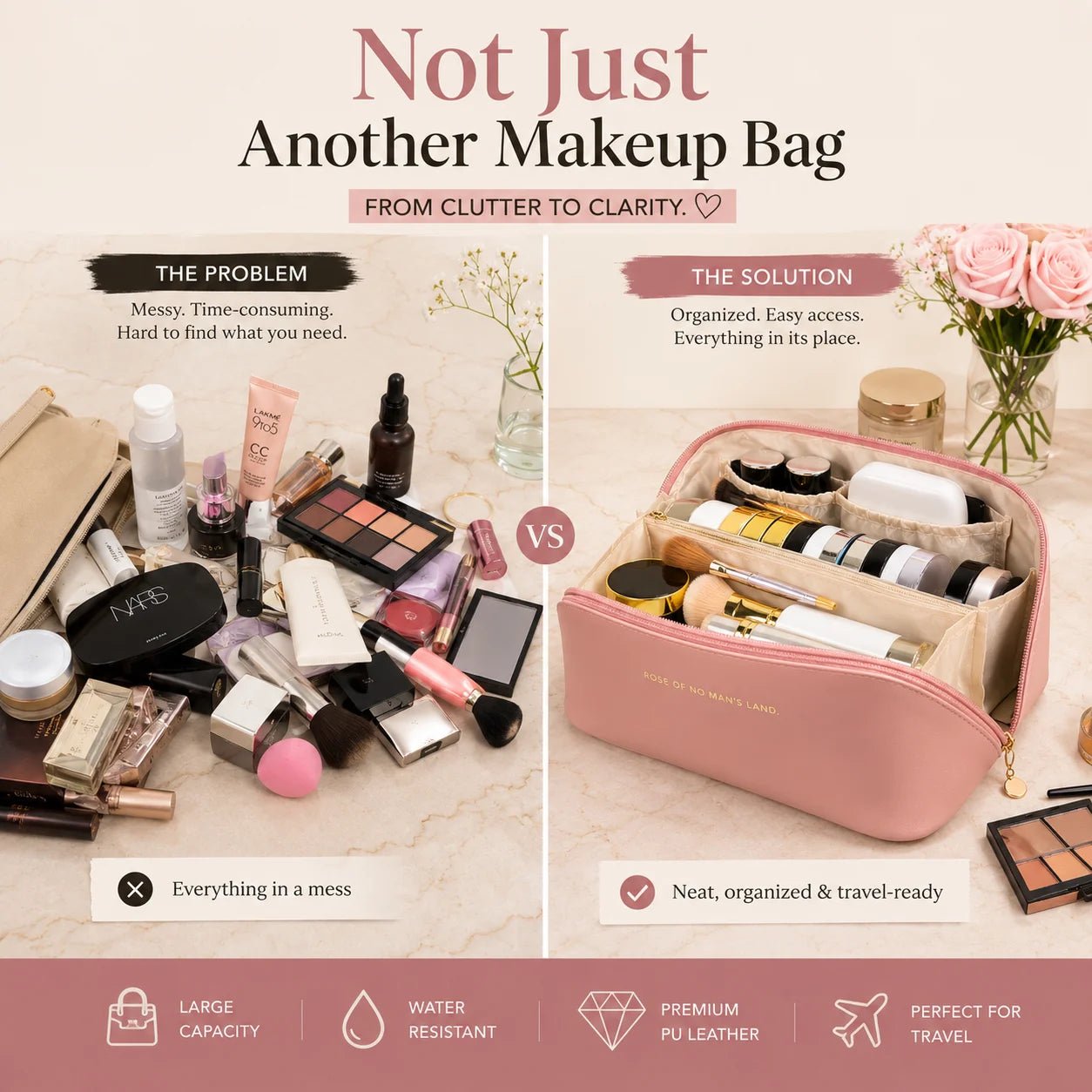 Luxury Travel Makeup Bag