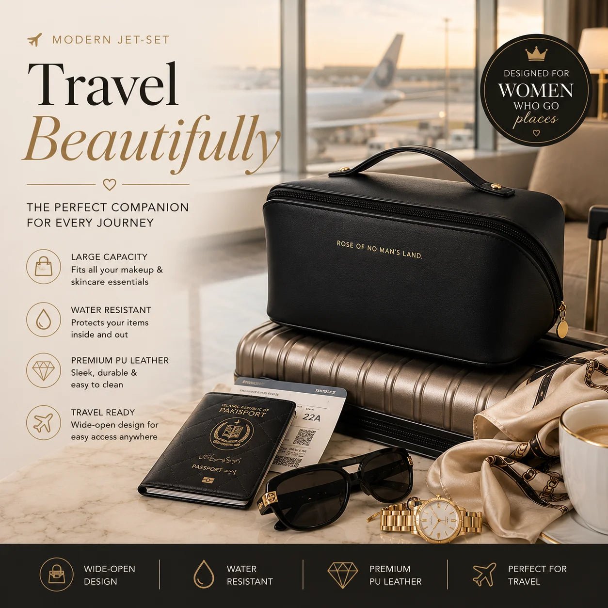 Luxury Travel Makeup Bag